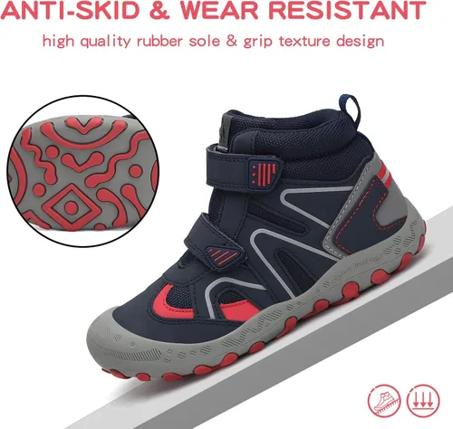 Vista 6 de Mishansha - Botas de senderismo impermeables anticolisión y antideslizante para niños y niñas para uso exterior