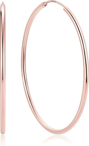 Vista 30 de ChicSilver Aretes de aro de plata de ley para mujer, aros de plata de ley 14k dorado