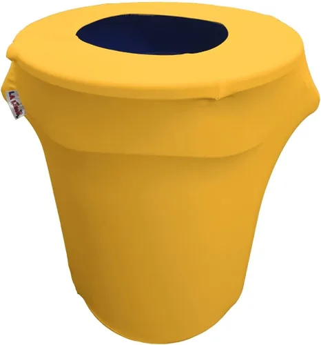 Vista 57 de LA Linen Funda elástica de elastano ajustable para cubo de basura Slim Jim de 23 galones, cubierta de contenedor de residuos, decoración de patio