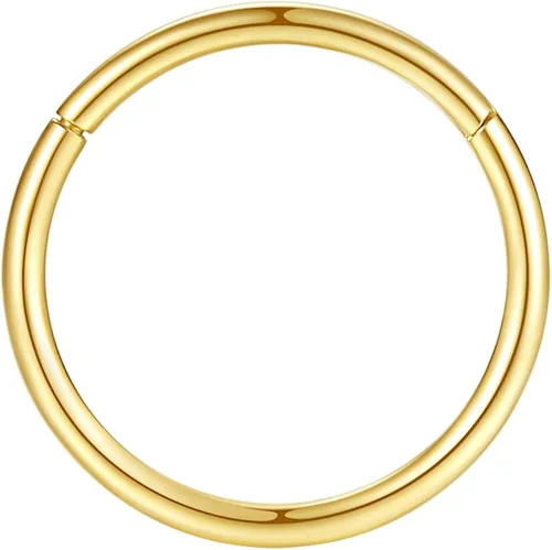 Vista 5 de ORANGELOVE - Aretes hipoalergénicos de acero quirúrgico 316L de 20g, 18g, 16g, 14g, 12g, 10g y 8g, joyería circular abatible para nariz, tabique