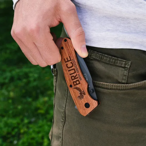Vista 6 de Regalos para hombres, cuchillo de bolsillo personalizado para hombres, icono grabado, nombre y texto, 36 iconos y 20 fuentes, regalos para papá