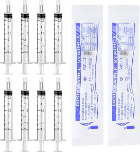 Vista 13 de Paquete de 20 jeringas de 1ml con tapa para líquido, jeringas pequeñas de plástico de 1cc con cubierta para mascotas orales, laboratorios