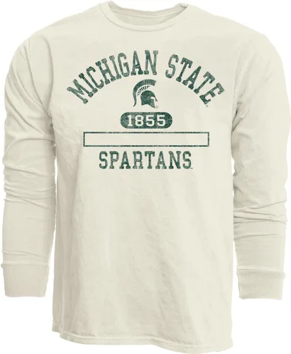 Vista 26 de Blue 84 NCAA Camiseta unisex-adulto de manga larga con licencia oficial de la NCAA, teñida en anillos, color marfil
