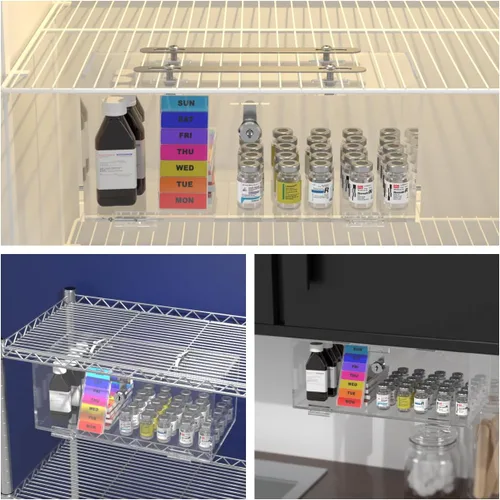 Vista 6 de Marketing Holders Cerradura de caja médica con cerradura para refrigerador con llaves de 12 x 6 x 4.25 pulgadas para almacenamiento médico de vacuna