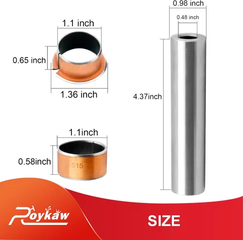 Vista 4 de Roykaw Kit de bujes de husillo King pin compatible con carrito de golf EZGO RXV 2008 en adelante/eléctrico, reemplaza al OEM # 601707, 614034