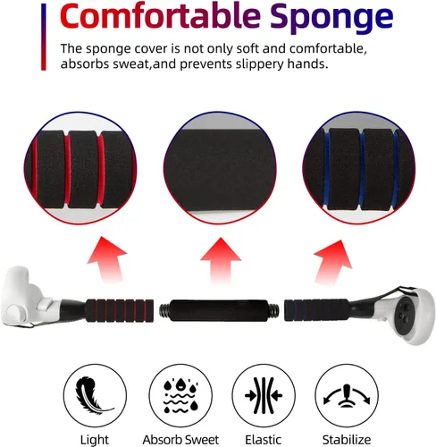 Vista 4 de VR Long BeatSaber Handles Accessories,The Next Generation Dual Grip Extension Handle Compatible with Oculus Quest,Quest 2 or Rift S Controllers to