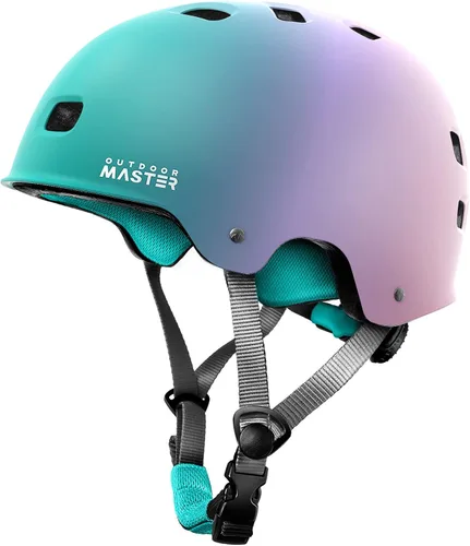 Vista 14 de OutdoorMaster - Casco de patineta y ciclismo, dos forros extraíbles, ventilación, para varios deportes, scooter, patinaje en línea, patinaje