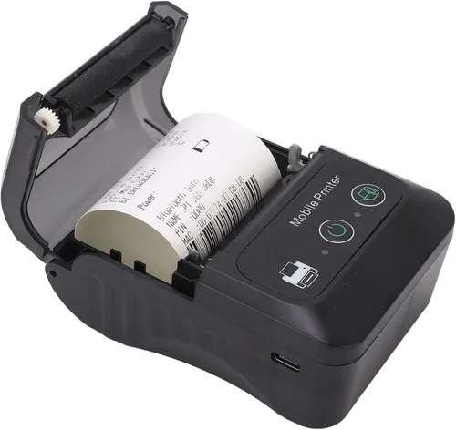 Vista 5 de Mini impresora térmica de código QR portátil de 2.283 in, impresora térmica de recibos USB, impresora térmica de recibos USB inalámbrica de 2