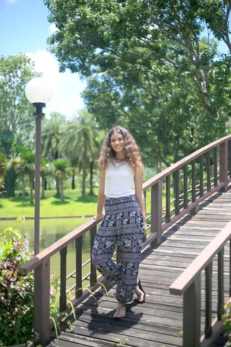 Vista 7 de Pantalones bohemios, pantalones harem, de yoga, para mujer, para la playa