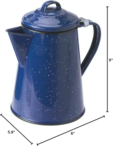 Vista 6 de GSI Outdoors Cafetera esmaltada para almacenar café caliente, té para campamento y granja, 8 tazas