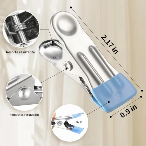 Vista 4 de PHYDELU Estante de secado para ropa con 24 clips, colgador de calcetines para secar, colgar ropa para secadora, ropa interior, perchas para ropa
