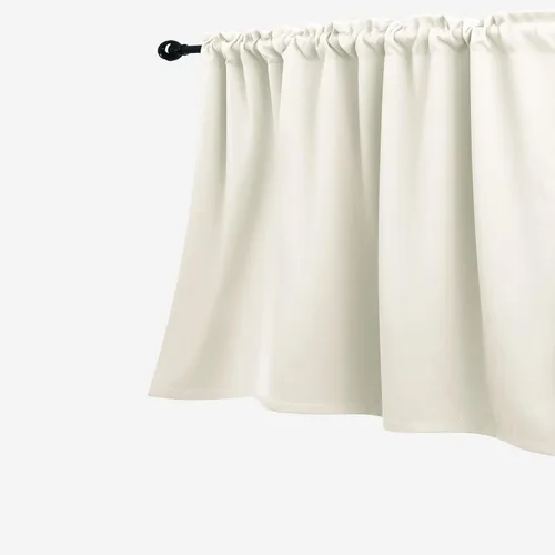 Vista 3 de KOUFALL Cenefa beige para ventanas de 16 pulgadas de largo, cortinas cortas para filtrar la luz sobre el fregadero