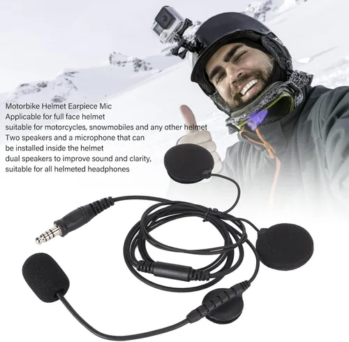 Vista 3 de Emoshayoga Auricular para casco de motocicleta, transmisión estable de 0.276 in. Enchufe de radio bidireccional, micrófono, sonido claro, a prueba
