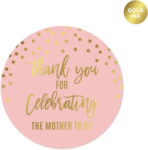 Vista 24 de Andaz Press Blush Rosa y Metallic Gold Confeti Lunares Baby Shower Party Collection Banderín colgante con cuerda, Baby Shower, 5 pies, 1 juego