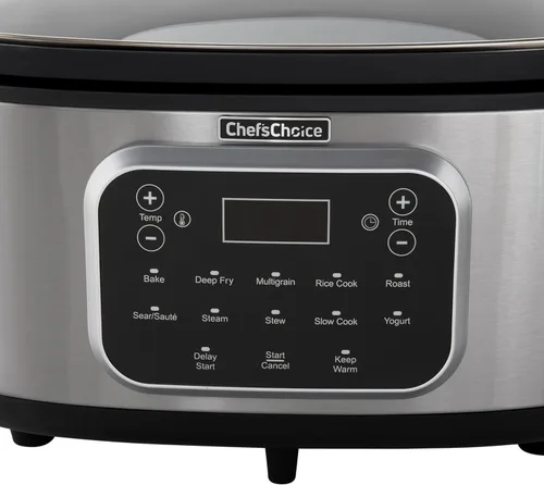 Vista 4 de Chef'sChoice Multicooker, recipiente antiadherente multiusos de gran capacidad de 6 cuartos y control de temperatura variable con mantener el calor
