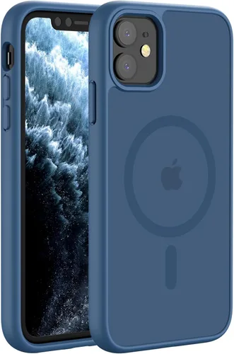 Vista 75 de Hualele - Funda magnética para iPhone 13 Pro, compatible con MagSafe, grado militar, a prueba de caídas, translúcida mate, parte trasera dura, borde