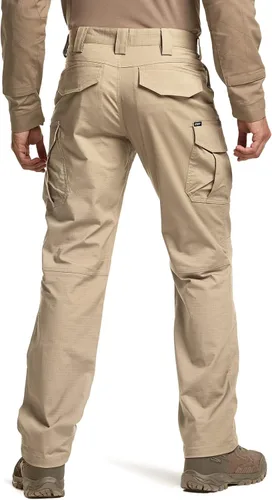 Vista 2 de CQR Men's Flex Stretch Tactical Pants, Water Resistant Ripstop Cargo Pants, Lightweight EDC Outdoor Hiking Work Pants