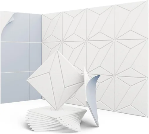 Vista 14 de Paneles hexagonales en forma de A, paquete de 12 paneles acústicos de alta densidad de 12 x 10 x 0.4 pulgadas para mejorar la reducción de ruido