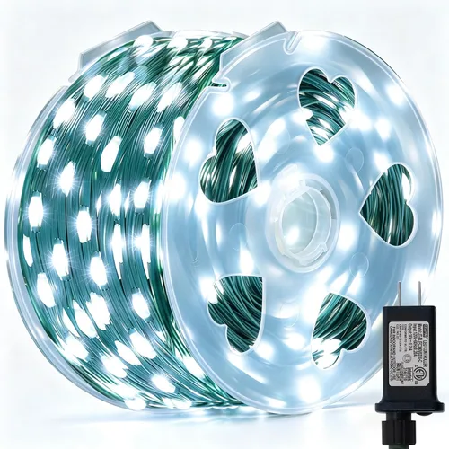 Vista 11 de LJLNION 1000 luces LED de Halloween, 328 pies de largo, guirnalda de luces de hadas para exteriores, impermeable, IP65, luces de alambre de cobre