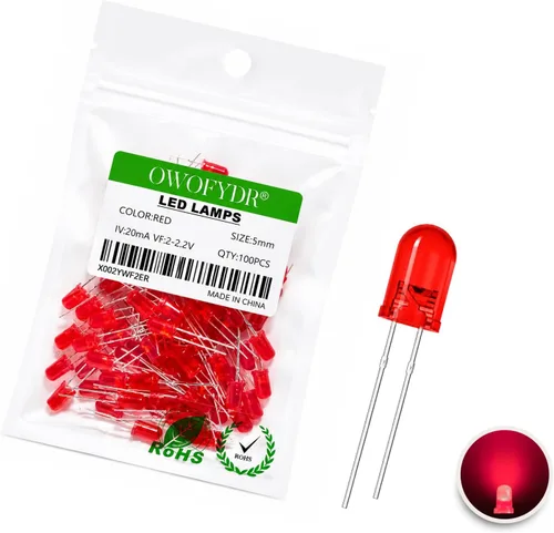 Vista 41 de 100 diodos LED RGB de 0.118 in, cátodo común, orificio pasante