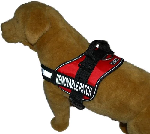 Vista 3 de Therapy - Arnés para perro con bolsa de sillín extraíble, mochila de transporte, bolsa de transporte, 2 parches extraíbles para perros de terapia.