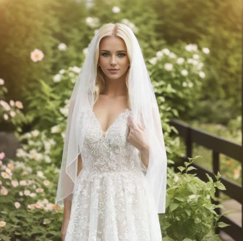 Vista 2 de SAMKY 1T 1 Tier Pencil Edge Bridal Wedding Veil All Lengths 3036 45607290108