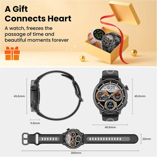 Vista 9 de Reloj inteligente para hombres y mujeres GPS, 1.43 pulgadas AMOLED Smartwatch con brújula/barómetro/altímetro 100+ rastreador de fitness deportivo