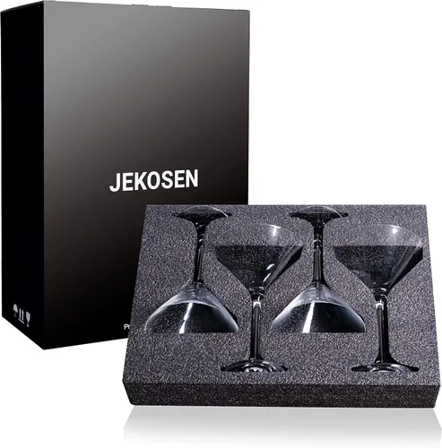 Vista 4 de Copas de Martini de Cristal 9 Onzas Juego de 4 Con Caja de Regalo Premium Fuertes, Claras y Sin Plomo para Bar Martini