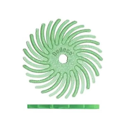 Vista 8 de Dedeco Sunburst - Discos de cerdas radiales (12 unidades, 3/4 pulgadas, curvados, grano azul 400 (fino), óxido de aluminio para pulido y acabado