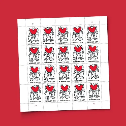 Vista 5 de Servicio Postal de los Estados Unidos Sellos postales "Love" 2025 (Hoja de 20)