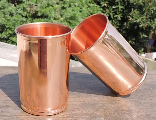 Vista 7 de ANCIENT IMPEX Pure Copper - Juego de 2 vasos de cobre para servir agua (99.74 por ciento), capacidad de 11.8 fl oz (11.8 onzas líquidas)