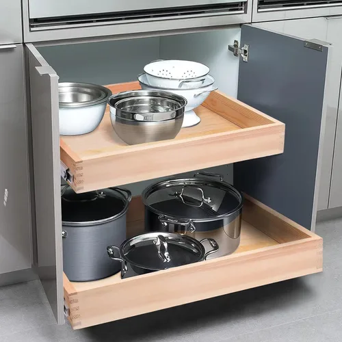 Vista 8 de Mulush Organizador de cajones extraíble de 13" de ancho x 21" de profundidad x 3" de alto con cierre suave para cocina