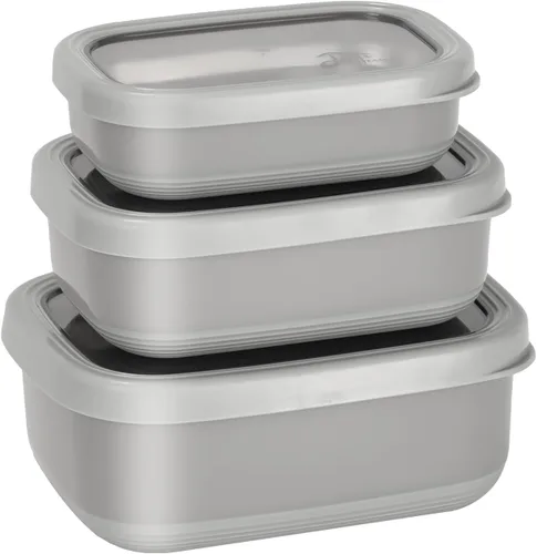 Vista 7 de Lille Home Fiambrera de acero inoxidable premium con exterior antideslizante, juego de 3, 15.9 oz, 30.4 oz, 1,4 L, a prueba de fugas, libre de BPA