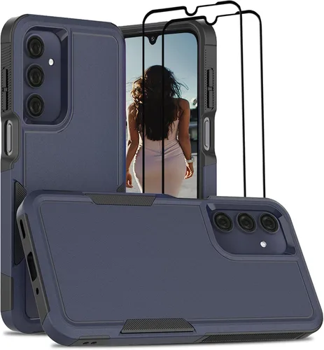 Vista 56 de Jeylly Funda compatible con Samsung Galaxy A12, Samsung Galaxy A12 con protector de pantalla de vidrio templado, protección contra caídas de grado