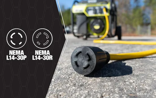 Vista 6 de Southwire Cable generador – Cable de alimentación eléctrica resistente calibre 10 con enchufe de bloqueo L14-30 y receptáculo – Doble voltaje 125