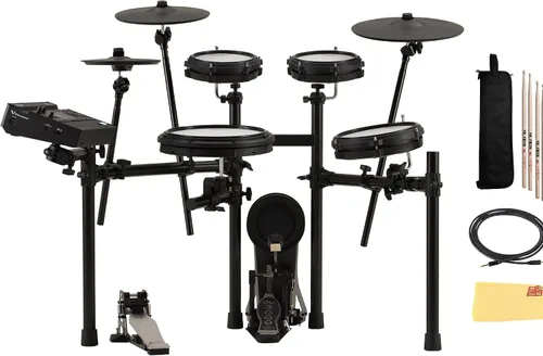 Vista 16 de Roland TD313 V-Drums Kit de batería electrónica Bundle con trono de batería, cable de audio, baquetas, bolsa para baquetas y paño de pulido