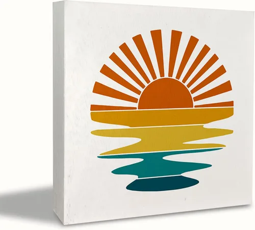 Vista 9 de KEUSPI Letrero de madera de playa de verano, letrero de madera con definición de playa, letrero de caja de madera rústica de verano, decoración