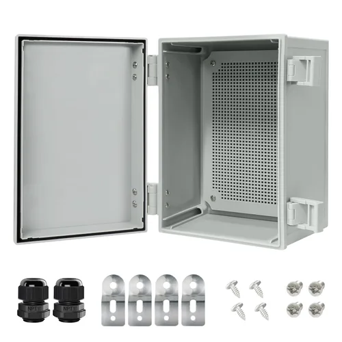 Vista 10 de Caja de conexiones IP65 impermeable carcasa de plástico ABS con cubierta transparente de PC con bisagras, caja de proyectos eléctricos con placa