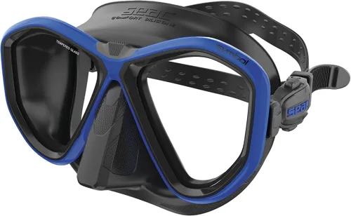 Vista 6 de Seac Símbolo, máscara de buceo hecha en Italia con dos lentes y hebilla 3D