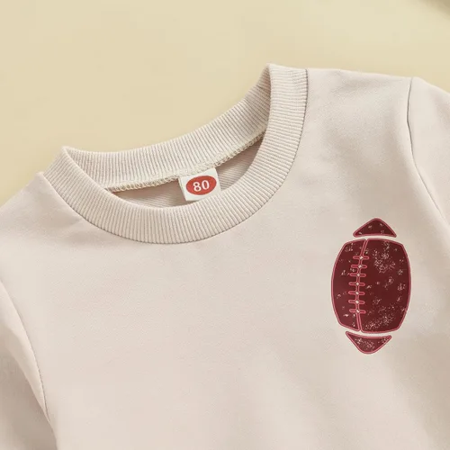 Vista 4 de Sudadera de fútbol americano para el día del partido de fútbol americano para bebés, niños y niñas, ropa de otoño