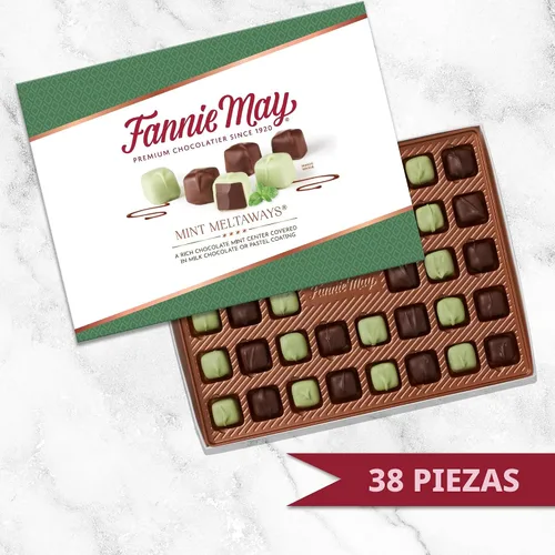 Vista 7 de Fannie May, caramelo de chocolate con leche, meltaways de menta, caja de regalo, 11.5 onzas