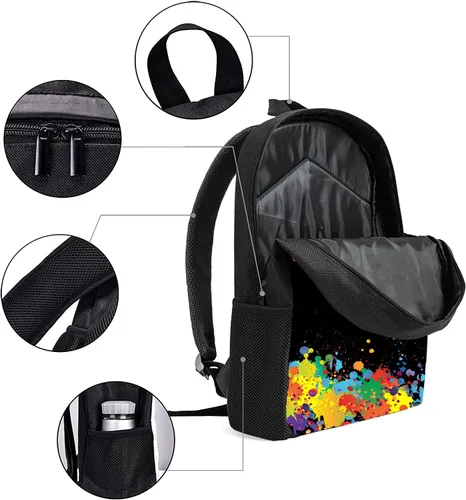 Vista 2 de Mochila de dibujos animados con impresión 3D para niños y niñas, mochilas de viaje de anime de 17 pulgadas, unisex, grandes, para laptop, regalos