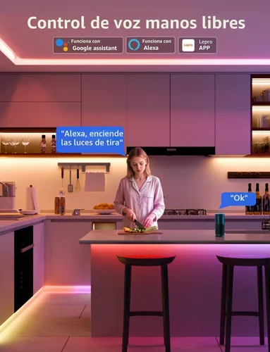 Vista 5 de Lepro S2 AI Smart LED tira enciende 16.4FT RGB+CCT WiFi Bluetooth para el sitio 2700K-5700K tunable white,AI lighting designer,Rainbow chasing