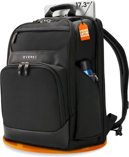 Vista 8 de EVERKI Onyx Mochila para portátil de negocios – Bolso de cuero balístico y nylon duradero, diseño apto para viajes, espacio dedicado para portátiles