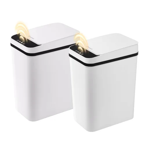 Vista 11 de FRESHLIX Cubo de basura para baño, 2.6 galones, con sensor de movimiento automático, sin contacto, impermeable, con tapa, cubo de basura pequeño