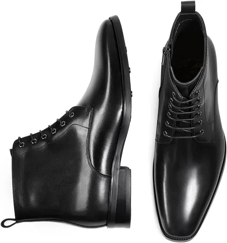Vista 5 de GIFENNSE Botas Chukka para hombre, botas de vestir para hombre, botas de cuero Oxford, botas Chelsea famales para hombre