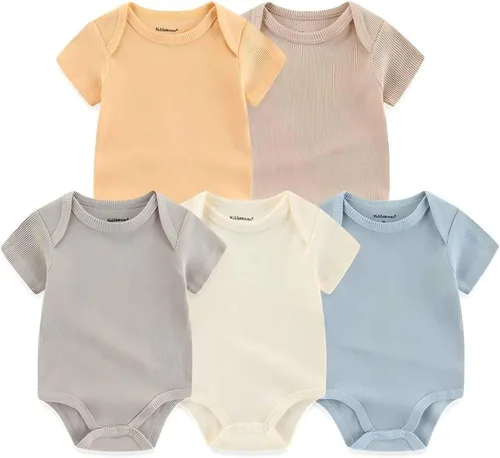 Vista 61 de Kiddiezoom Mameluco unisex de algodón de una pieza para bebé recién nacido, 5