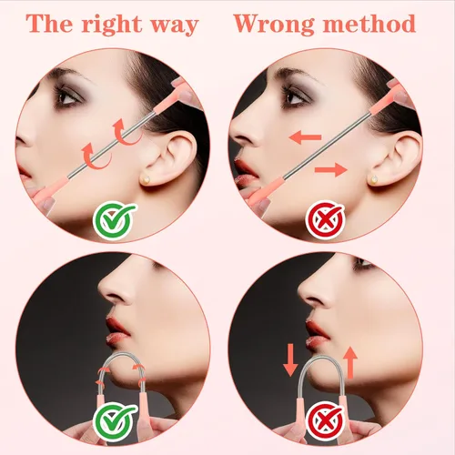 Vista 3 de 6 unidades de removedor de vello facial, eliminación de cejas de primavera, bobina depiladora, herramienta de enhebrado portátil para mujeres,