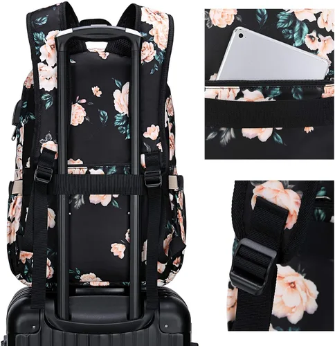 Vista 9 de Bluboon Mochila para mujer de 15.6 pulgadas, mochila para laptop de 15.6 Peonía
