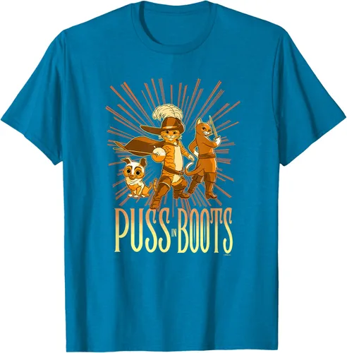 Vista 60 de DreamWorks Puss in Boots: The Last Wish Cat Trio Poster - Camiseta pequeña Negro